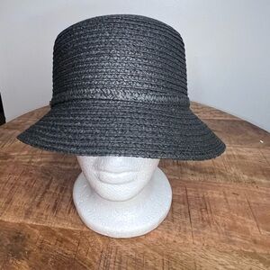 betmar Black Woven Bucket Sun Hat